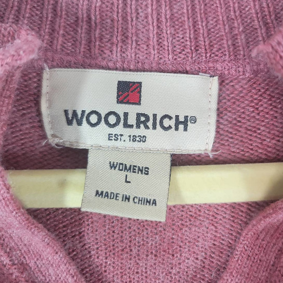 Woolrich Women's Dahlia Wool Blend Split Neck Ribbed Knit Sweater Red Size Large - Picture 3 of 5